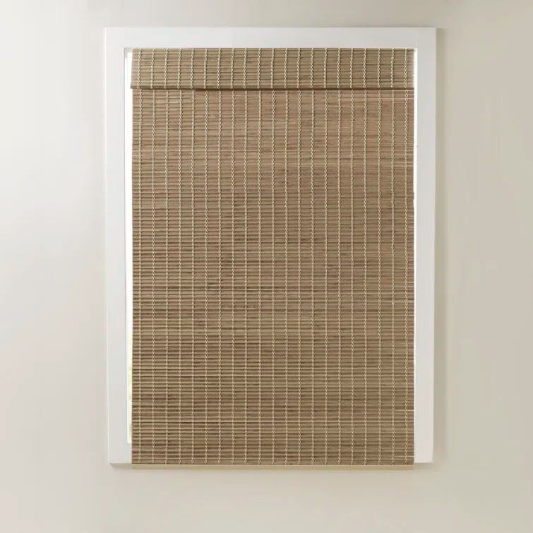 Natural Ash Bamboo Cordless Roman Shade 27" x 64"