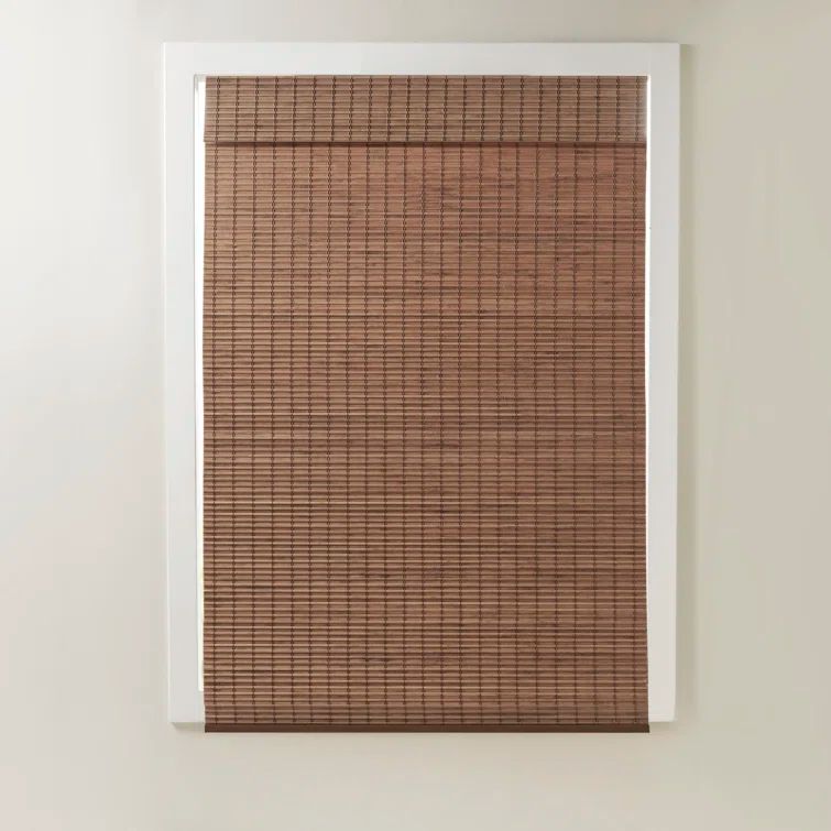 Teak Brown Cordless Bamboo Light Filtering Roman Shade