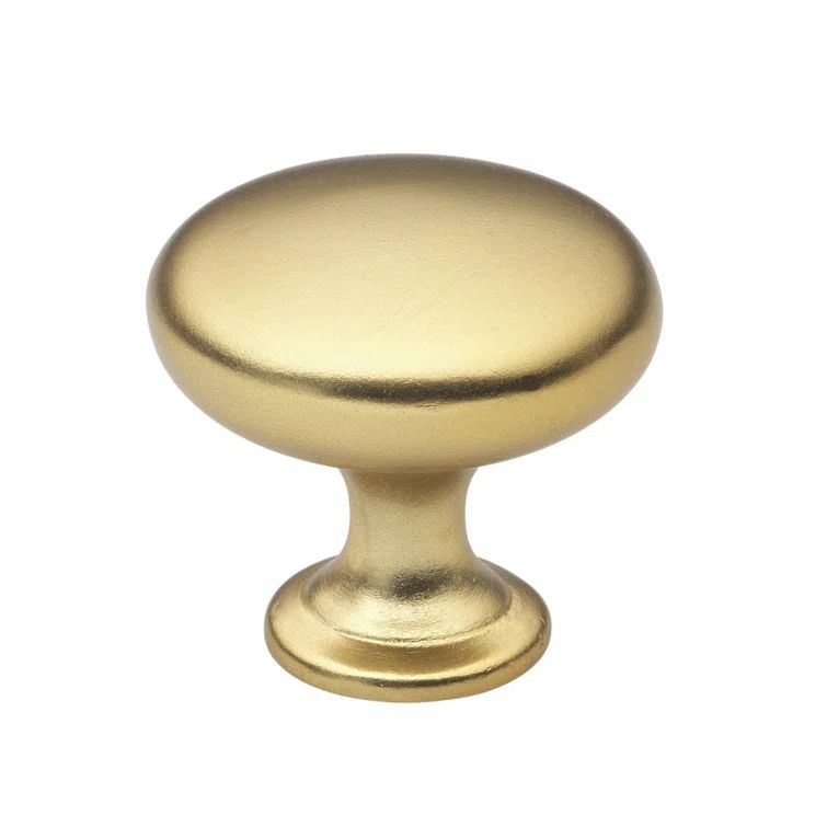 Antique Brass Round Mushroom Cabinet Knob with Mounting Hardware