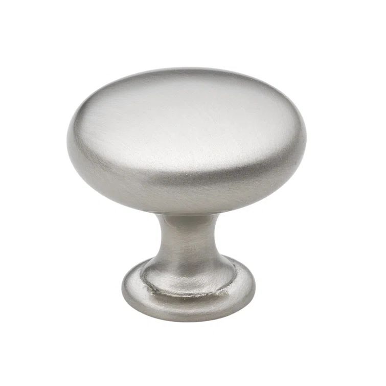 Brushed Nickel Round Mushroom Cabinet Knob with Mounting Hardware