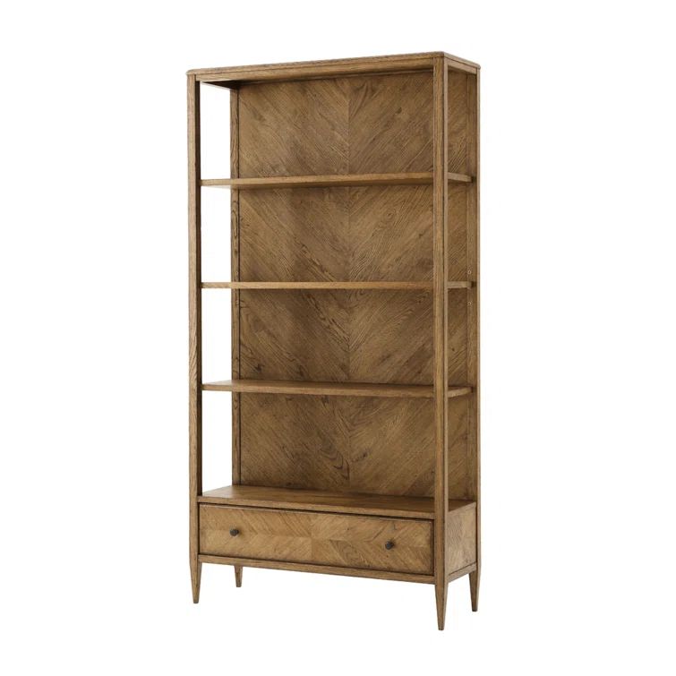 Dawn Finish Oak Veneer Herringbone Bookcase