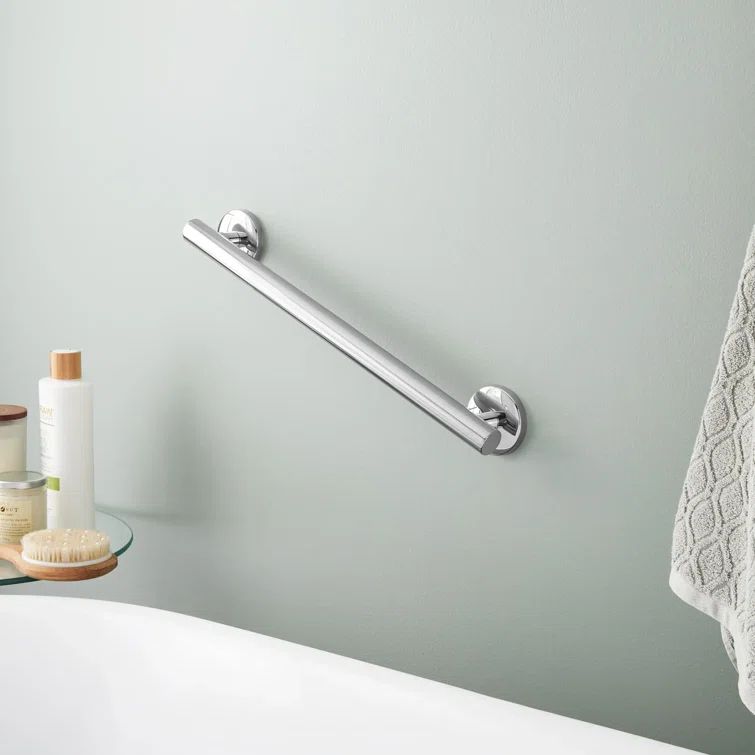 Polished Chrome 18" Wall Mounted Bathroom Grab Bar