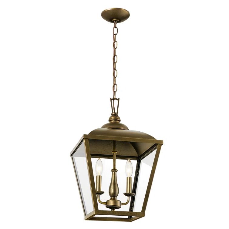 Character Bronze Dual-Light Lantern Pendant with Clear Glass