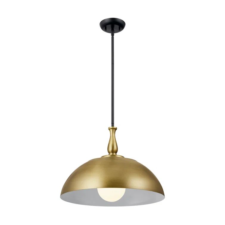 Natural Brass Indoor/Outdoor LED Bowl Pendant Light