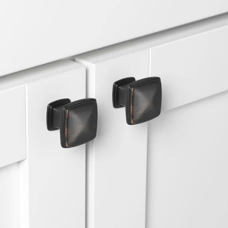 Oil Rubbed Bronze Square Cabinet Knobs with Mounting Hardware