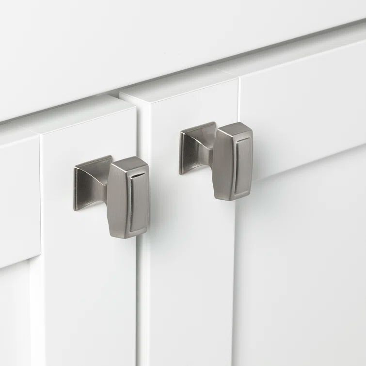 Brushed Nickel Rectangular Cabinet Knob Multipack