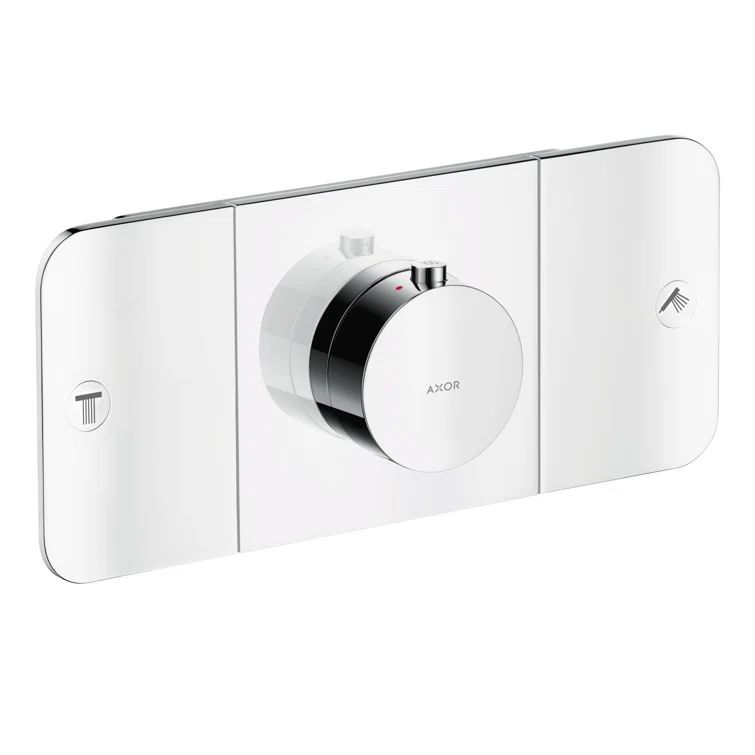 Modern Chrome Wall-Mounted Thermostatic Shower Valve Trim