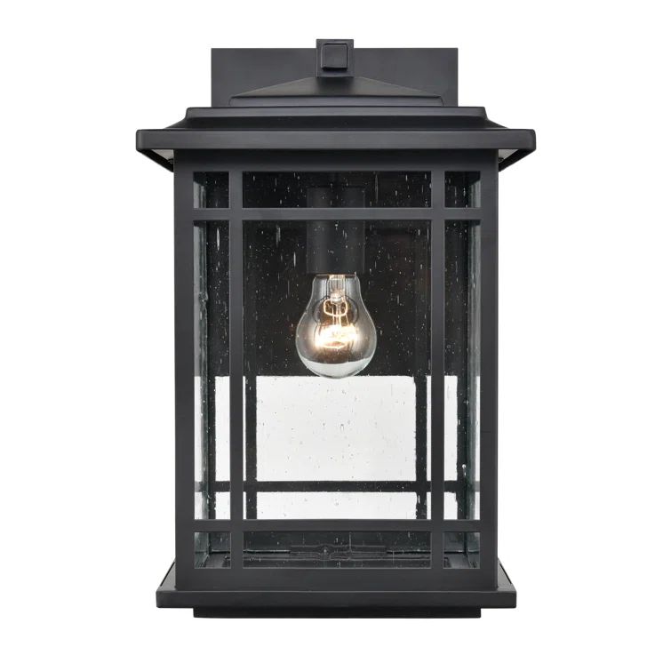 Powder Coat Black Steel Outdoor Wall Lantern