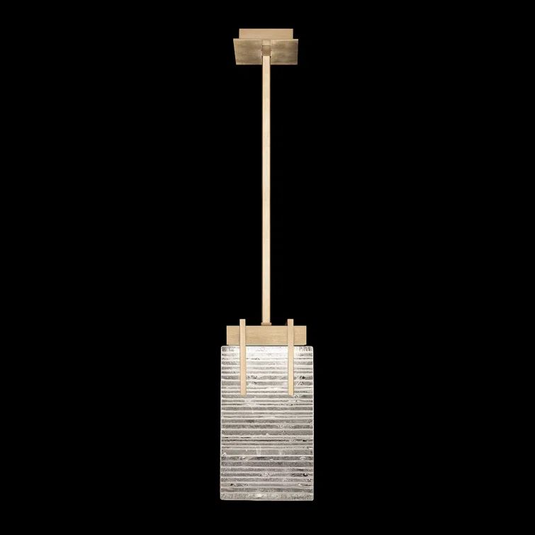 Mini Terra Contemporary LED Gold Pendant with Cast Glass