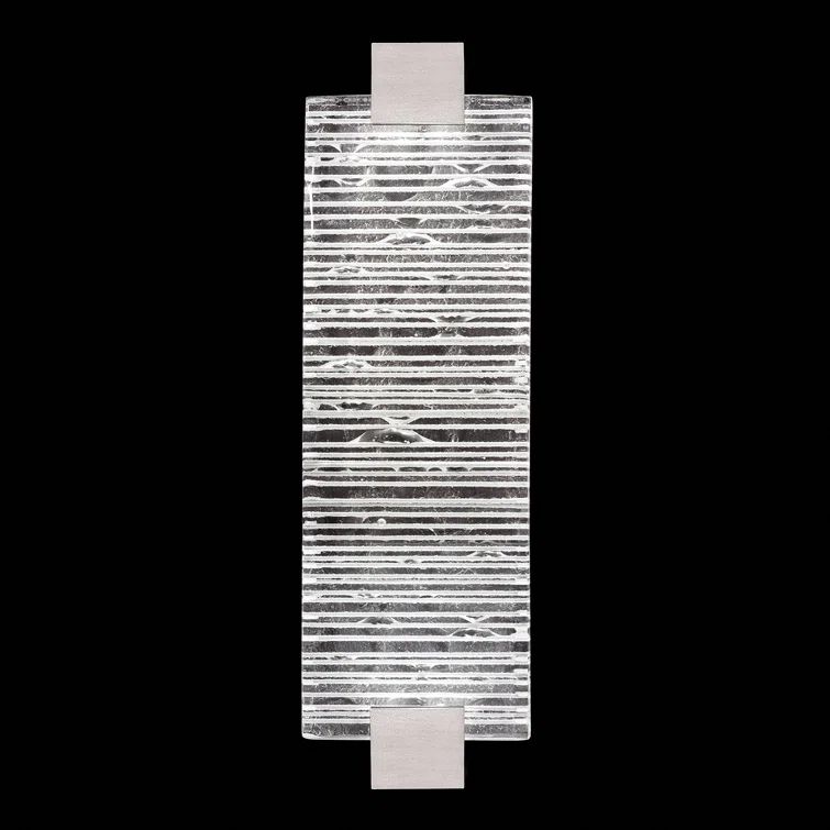 Silver LED Wall Sconce with Rake Clear Glass