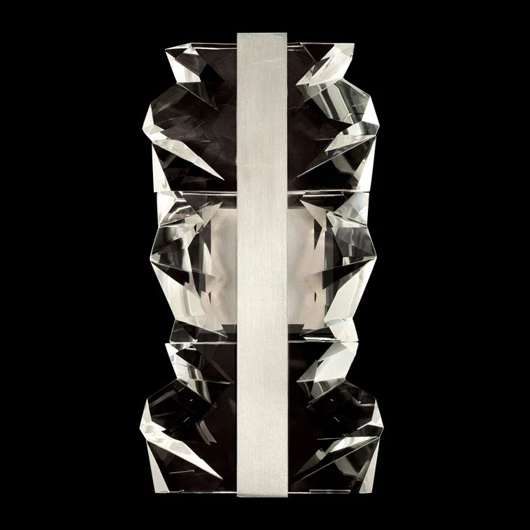 Silver Leaf Crystal LED Wall Sconce with Integrated Lights