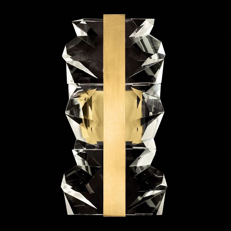 Gold Leaf Crystal Dimmable 2-Light LED Sconce
