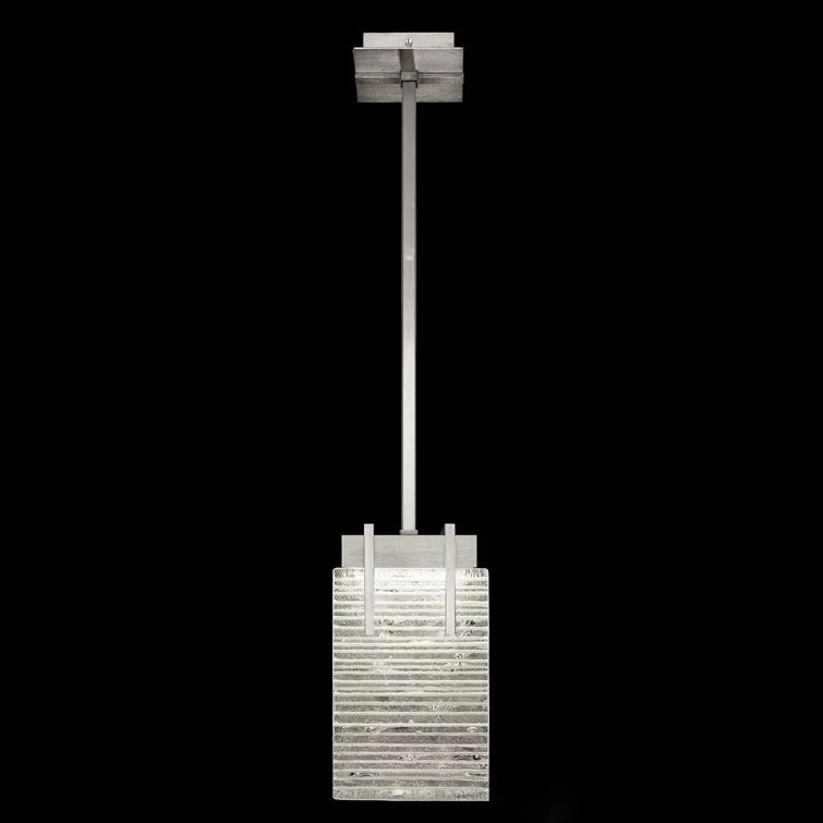 Terra Mini Dual-Light LED Pendant with Silver Finish and Studio Glass