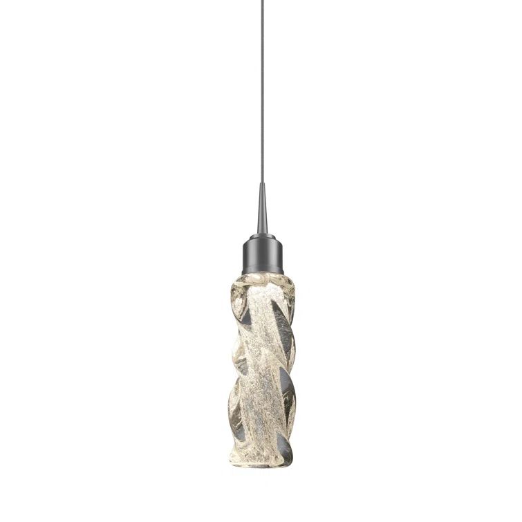 Matte Chrome Glass LED Mini Pendant Light