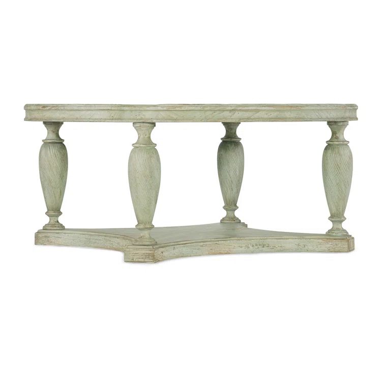Pistachio Green Round Wood Coffee Table