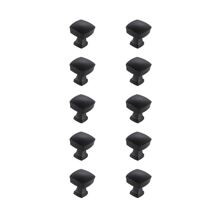 Matte Black Square Knob Set with Mounting Hardware