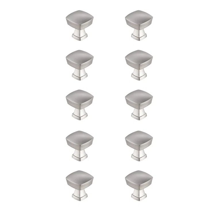 Brushed Nickel 1.3" Square Drawer Knob Set