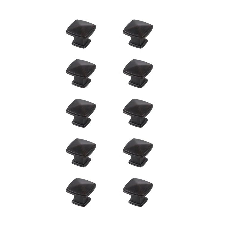 Elegant Oil-Rubbed Bronze Square Knob Set with Mounting Hardware
