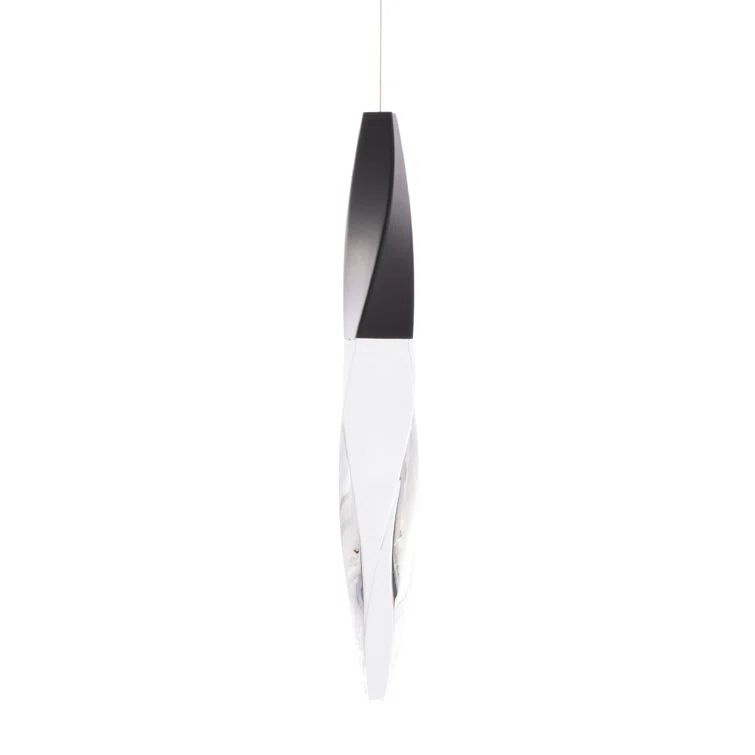 Kindjal Crystal Icicle 18" LED Pendant in Black for Indoor/Outdoor