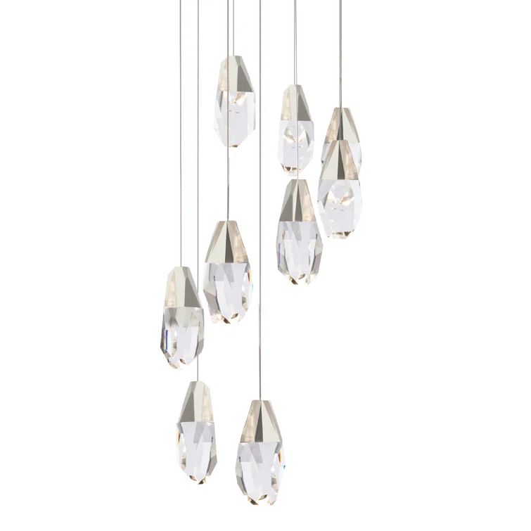 Martini Optic Haze Nickel LED Multi-Light Indoor/Outdoor Pendant