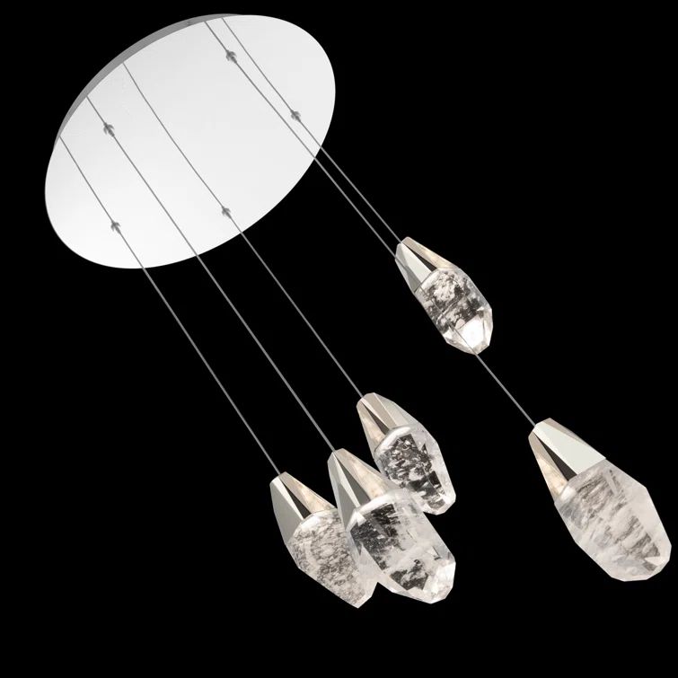 Polished Nickel Crystal LED Pendant Light