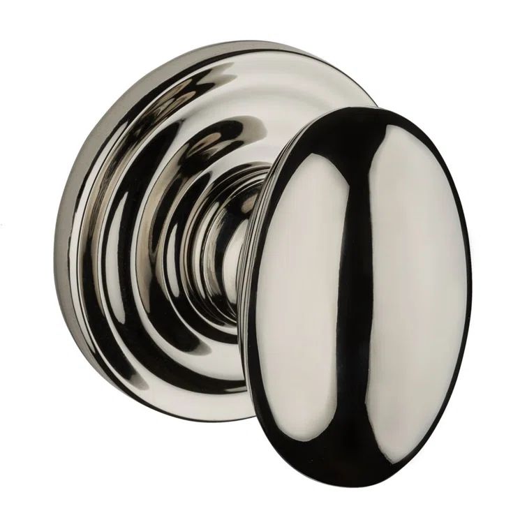 Polished Nickel Solid Brass Egg-Shaped Privacy Door Knob