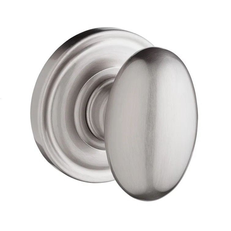 Satin Nickel Egg-Shaped Metal Privacy Door Knob