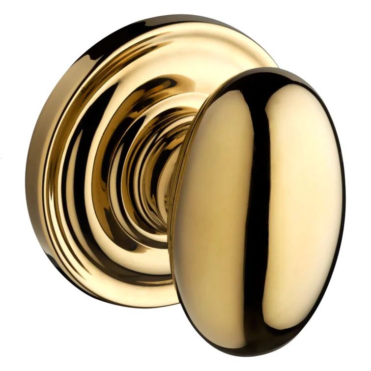 Polished Brass Egg-Shaped Privacy Door Knob for Bed/Bath