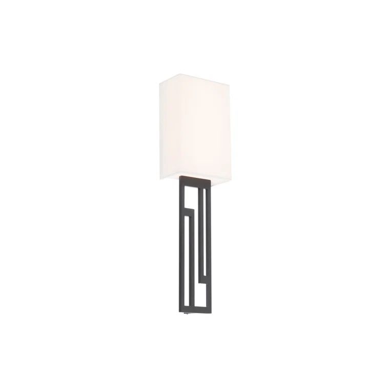 Vander Black LED Wall Sconce with Soft Woven Shade - Dimmable