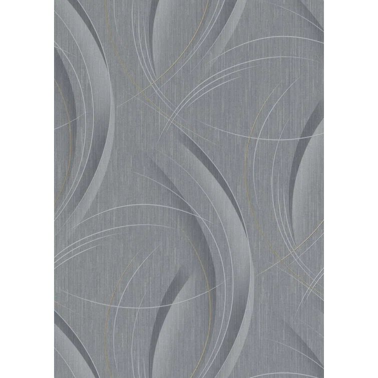 Gray and Silver Textured Non-Woven Wallpaper Roll