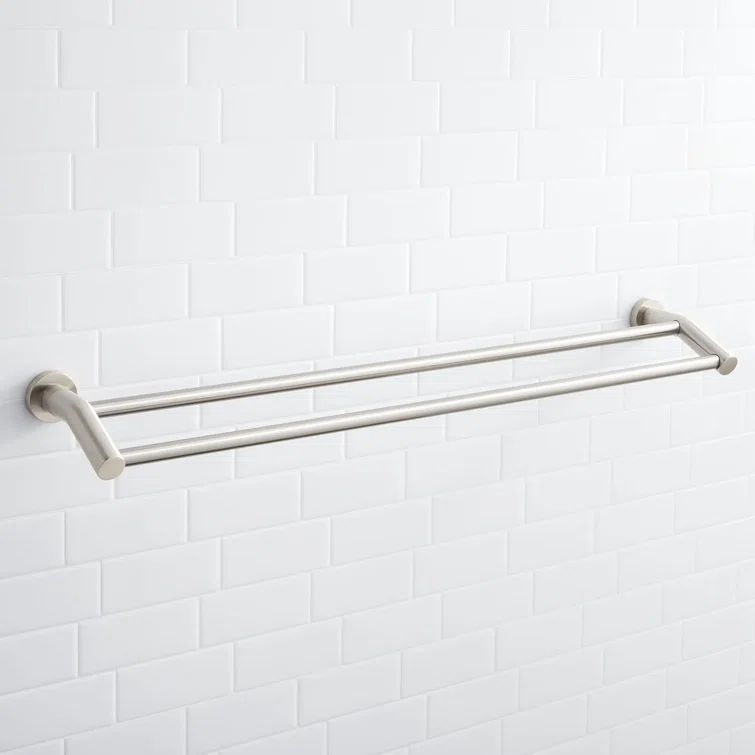 Brushed Nickel 28'' Wall-Mount Double Towel Bar