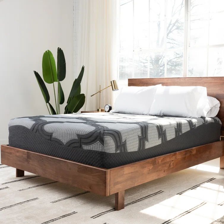 14 Inch Gray Queen Hybrid Mattress with Gel Memory Foam