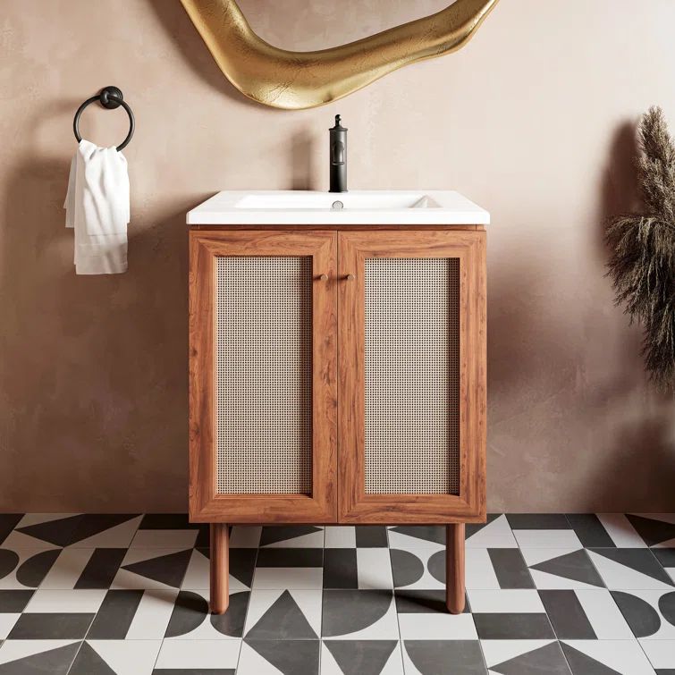 Classe 24" Oak Freestanding Bathroom Vanity with Ceramic Sink