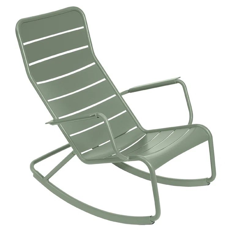 Luxembourg Modern Metal Rocking Chair in Cactus Green