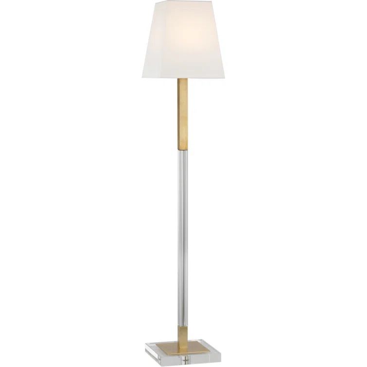 Antique Burnished Brass and Crystal Adjustable Floor Lamp