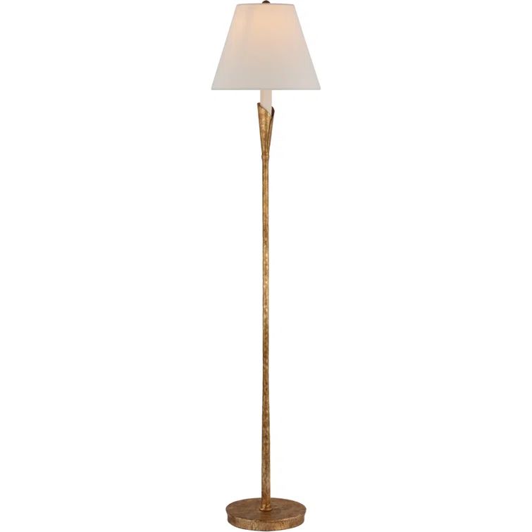 Edison Adjustable 52" Gilded Iron Outdoor Floor Lamp