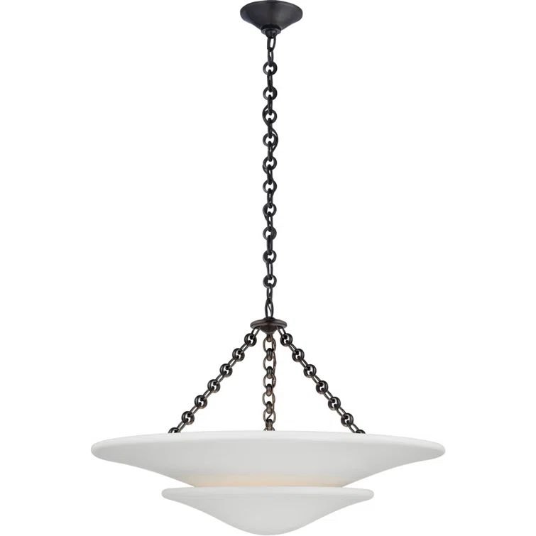 Mollino Bronze 3-Light Chandelier with Plaster Finish