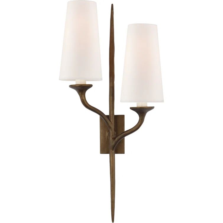 Iberia Antique Bronze Leaf Dimmable Double Wall Sconce