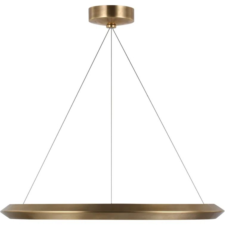 Encircle 28" Natural Brass LED Chandelier with Crystal Accents
