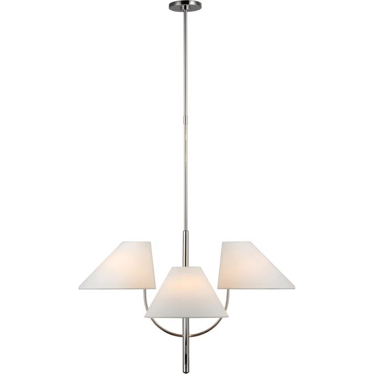 Kinsley Polished Nickel 21.75" Crystal-Accented Plug-in Chandelier