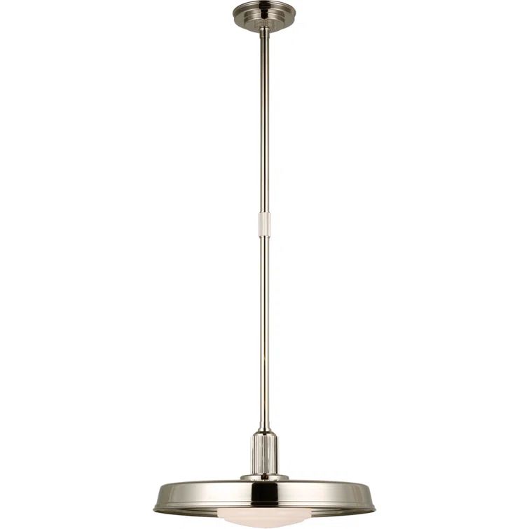 Polished Nickel 18" Glass Island Pendant Light