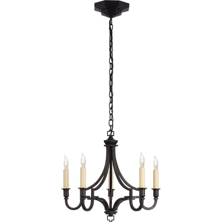Mykonos Vintage Aged Iron 5-Light Candelabra Chandelier