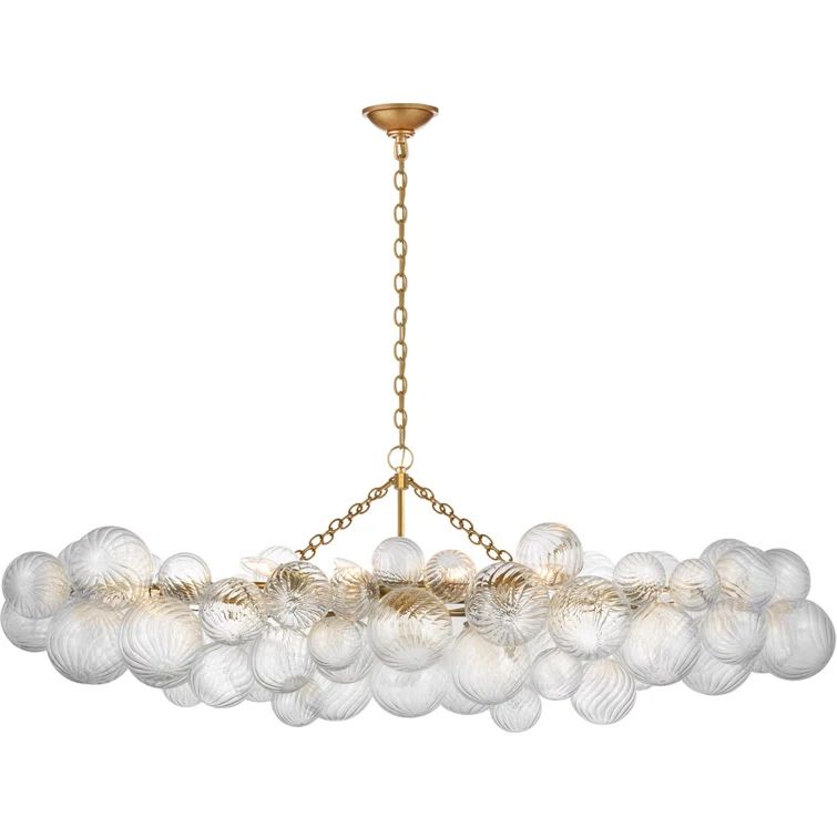 Talia Gilded 63'' Swirled Glass Orb Linear Chandelier