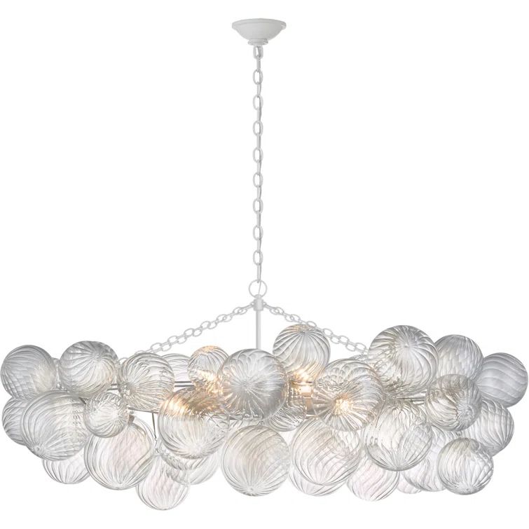 Talia White Glass Orb 8-Light Chandelier
