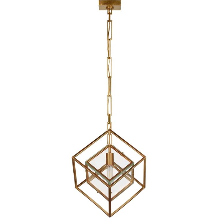 Gold Gilded Glass LED Indoor/Outdoor Pendant Light