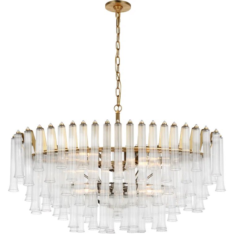 Gilded Nickel Crystal Candle 6-Light Chandelier