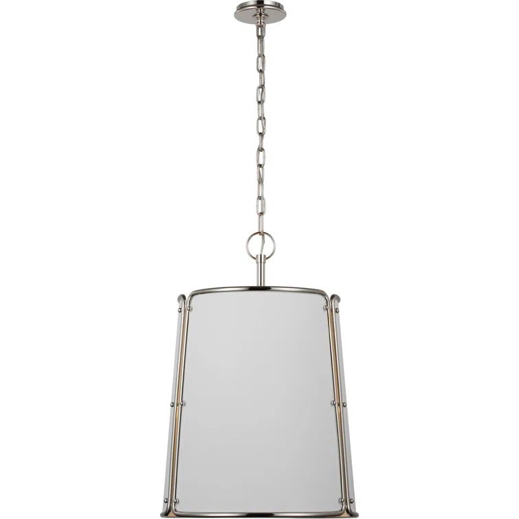 Hastings Polished Nickel 3-Light Pendant with White Glass Shade