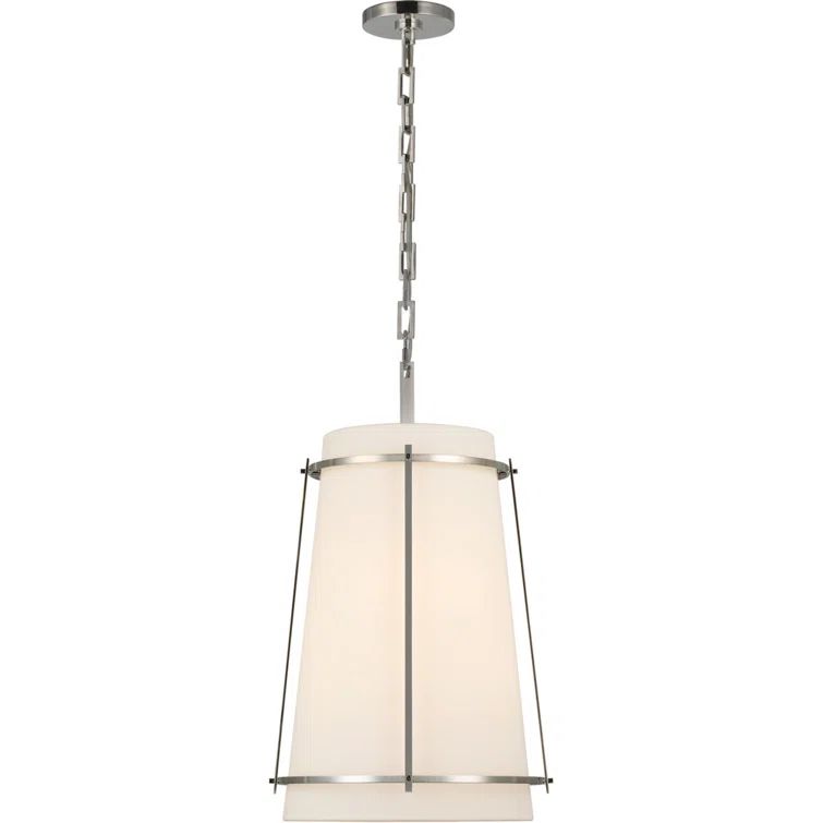 Callaway Polished Nickel Drum Pendant Light with Crystal Accents