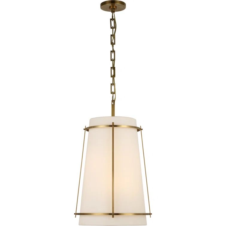 Callaway Modern Industrial Cage Pendant Light in Hand-Rubbed Antique Brass