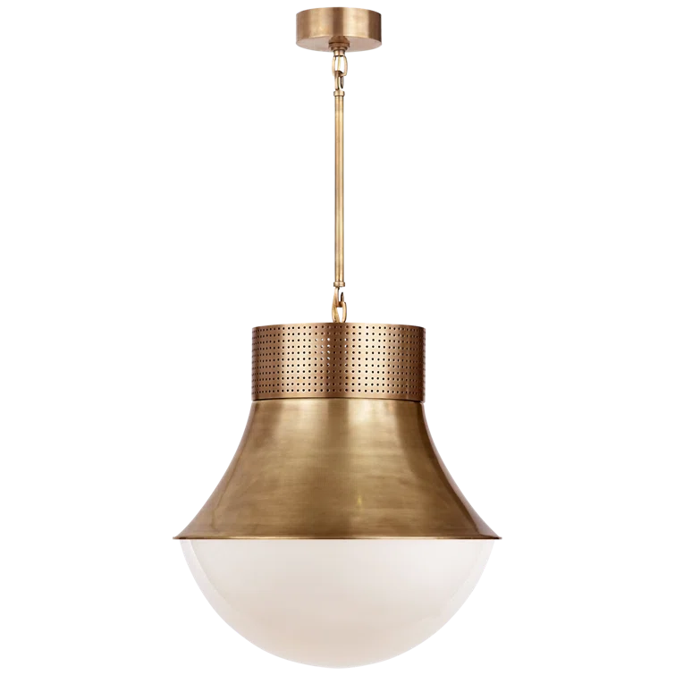 Antique-Burnished Brass Precision 19" Indoor/Outdoor Pendant Light